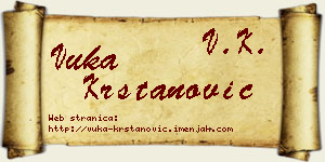 Vuka Krstanović vizit kartica